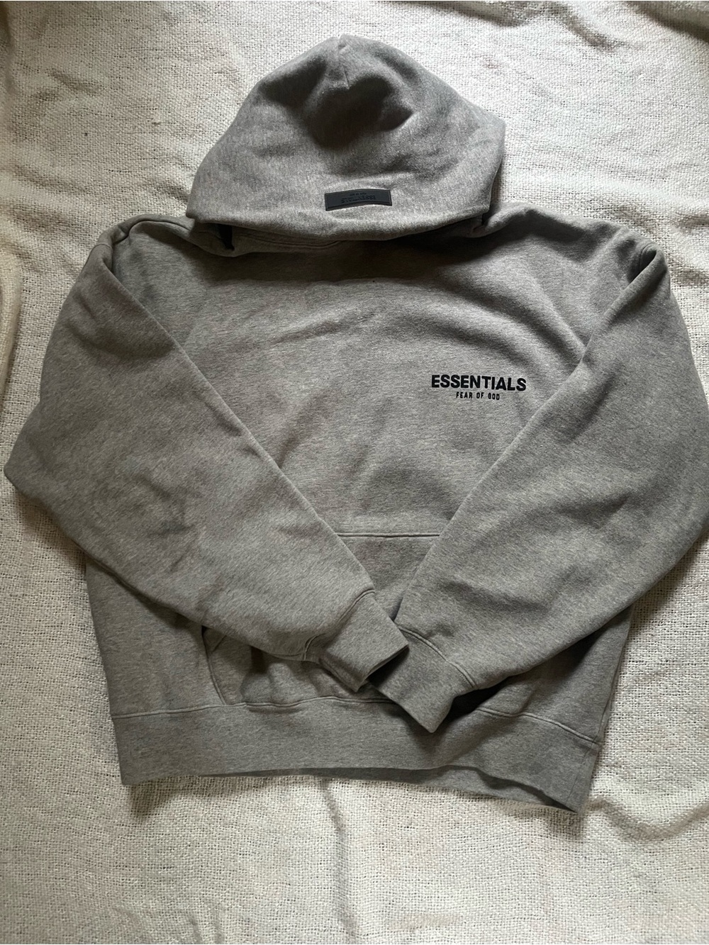 Fear of God ESSENTIALS Oversized Hoodie - Gray with Black Logo, Size Small - Picture 4 of 8